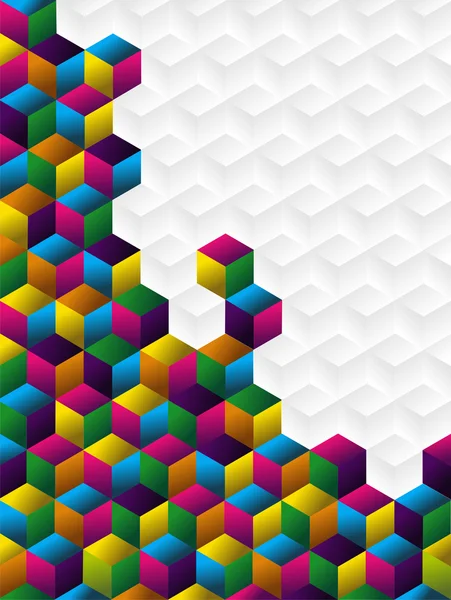 Cubes Multicolores Sur Fond Cube Gris Vecteur Disponible — Image vectorielle