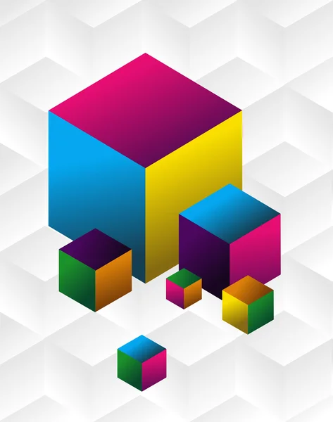Cubes Multicolores Sur Fond Noir Gris Clair Vecteur Disponible — Image vectorielle