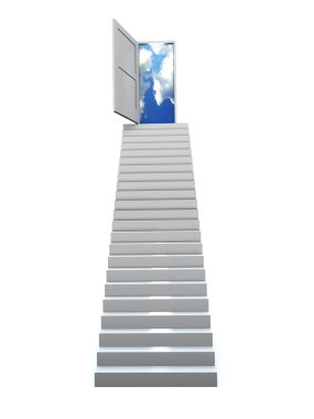 3D Success business staircase clipart