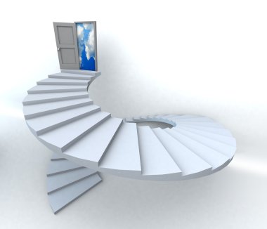 3D Success business spiral staircase clipart