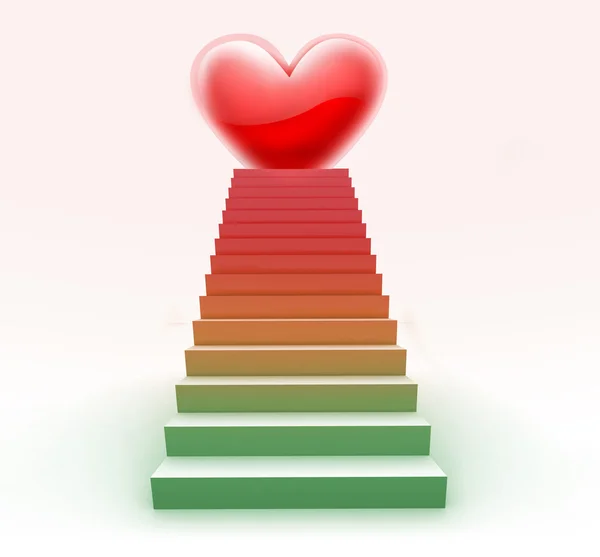 Multicolorido Love Staircase Ilustração — Fotografia de Stock
