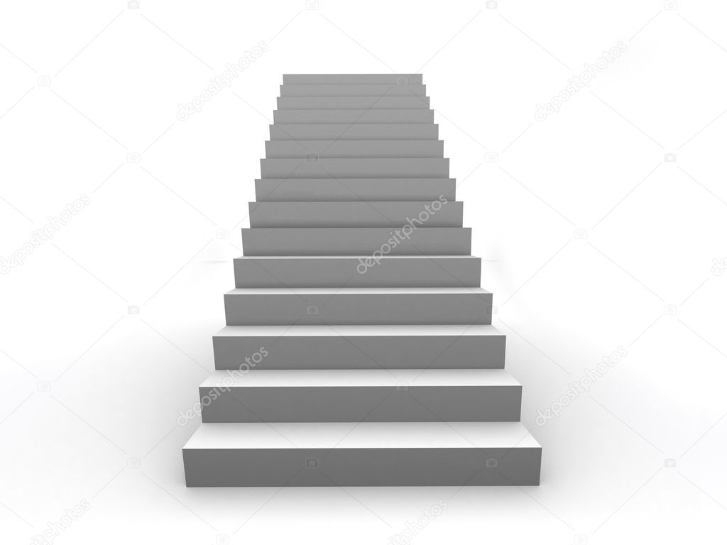 One Staircase 3D illustration