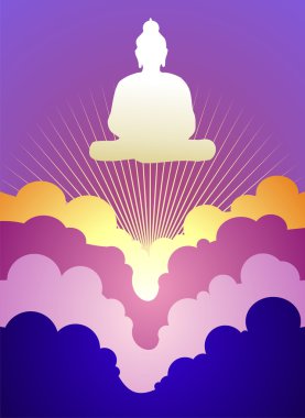 Buddha at sunrise clipart