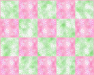 Pink and green floral pattern illustration clipart