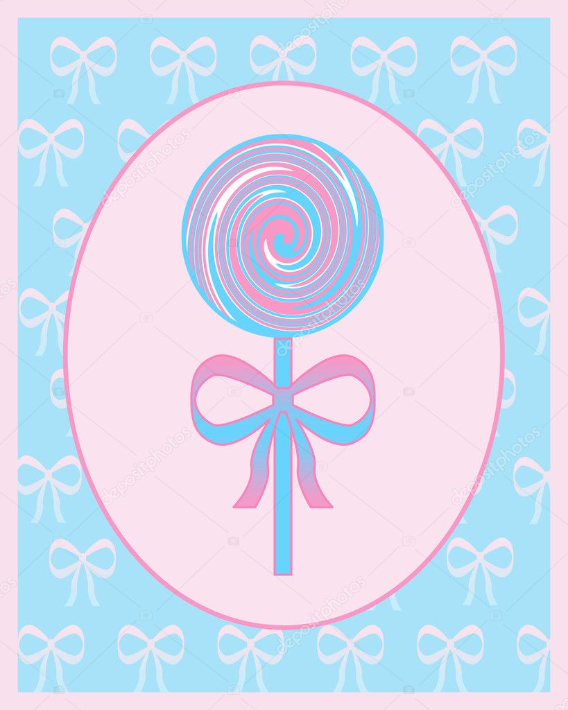 Pink and blue lollipop
