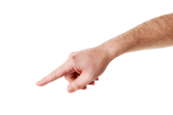 Male Hand Pointing to Something