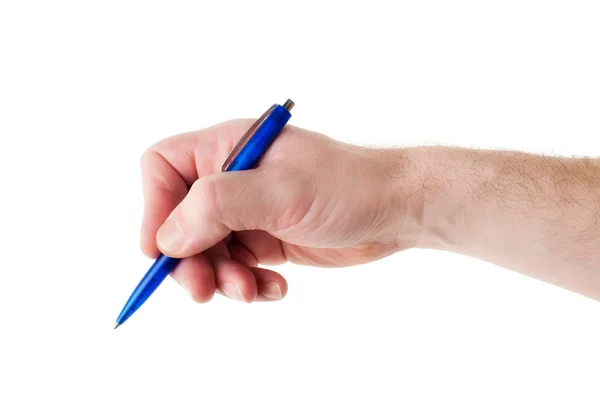 Fechar Escrita Mão Masculina — Fotografia de Stock