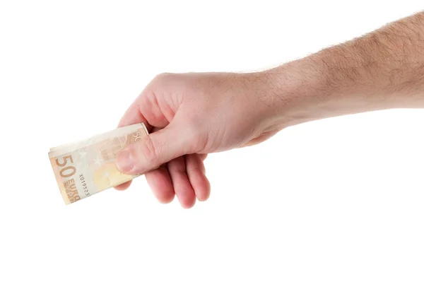 stock image Euros in Male Hand