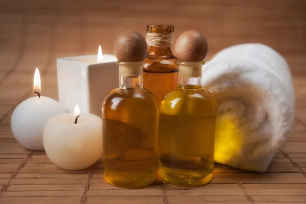 Spa Aromatische Massage Supplies Met Handdoek — Stockfoto