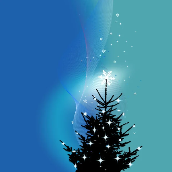 Kış arka plan, Noel ağacı — Stok Vektör