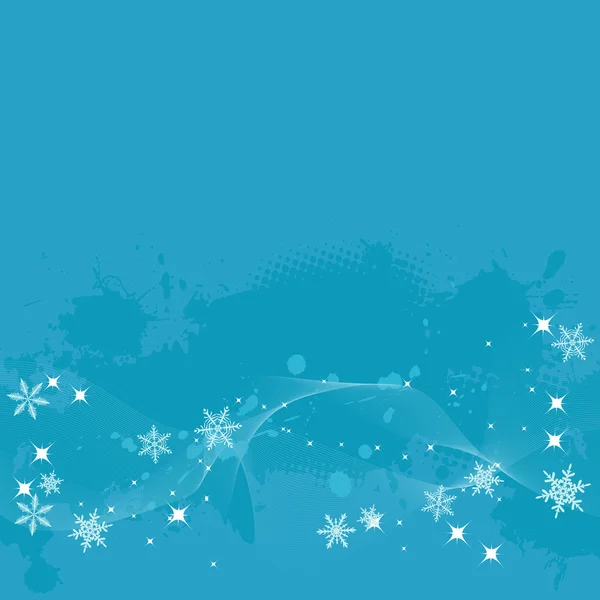 Fundo de inverno, flocos de neve - ilustração vetorial — Vetor de Stock
