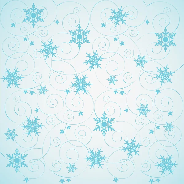 Fondo de invierno, copos de nieve - ilustración vectorial — Vector de stock