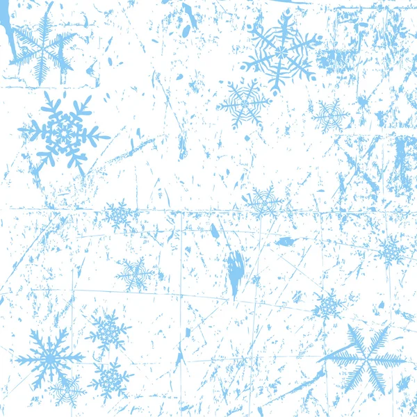 冬の背景、雪片 - ベクトル イラスト — ストックベクタ
