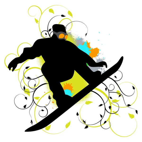 Colección de snowboard, esquiadores — Vector de stock