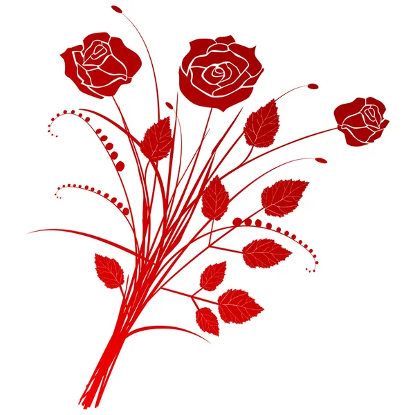 Rosas de fondo floral — Vector de stock