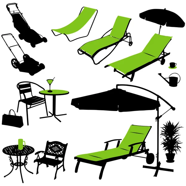 Silhouettes vectorielles de meubles — Image vectorielle