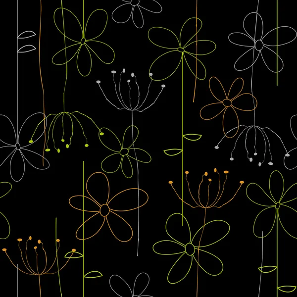 要旨花のシームレスな背景 — ストックベクタ