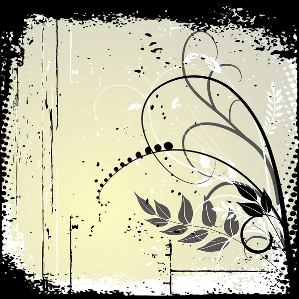 Floral achtergrond, ornament, bladeren en bloemen — Stockvector