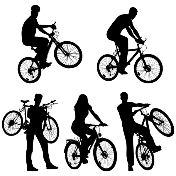 Beaucoup de, vélos, ensemble — Image vectorielle