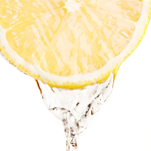 Splash Water Lemon Close Shoot — Stock Photo, Image
