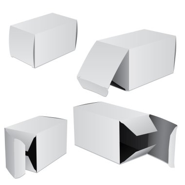 Set of four boxes clipart