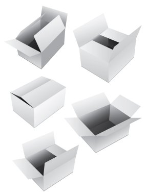 New set of vector boxes clipart