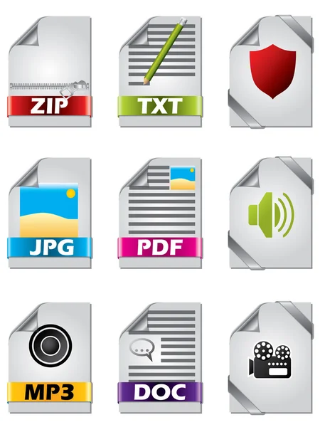 Icon set for files — Stock Vector