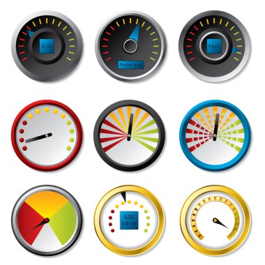 Speedometer set for downloads clipart