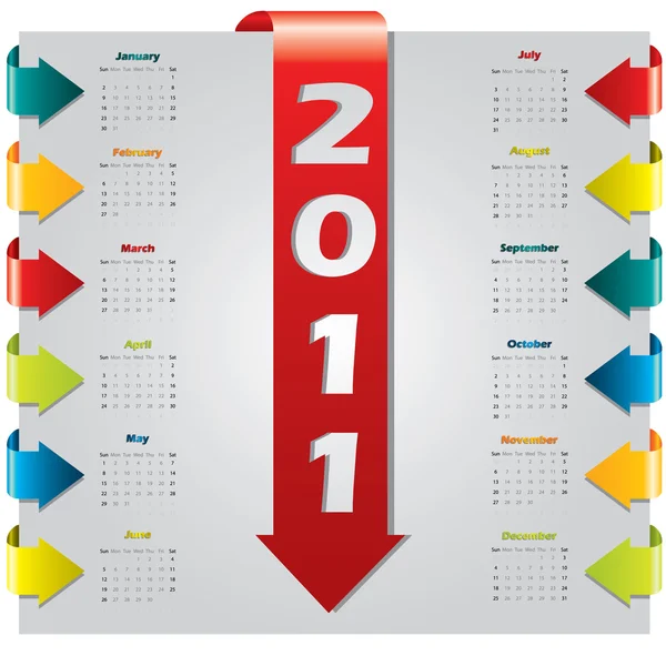 Pfeil Design Kalender 2011 — Stockvektor