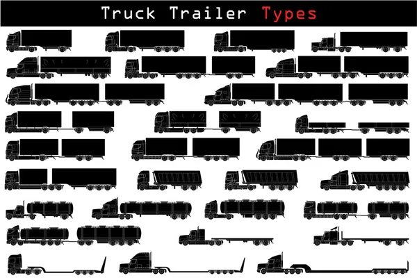 Truck trailer types — Stock Vector