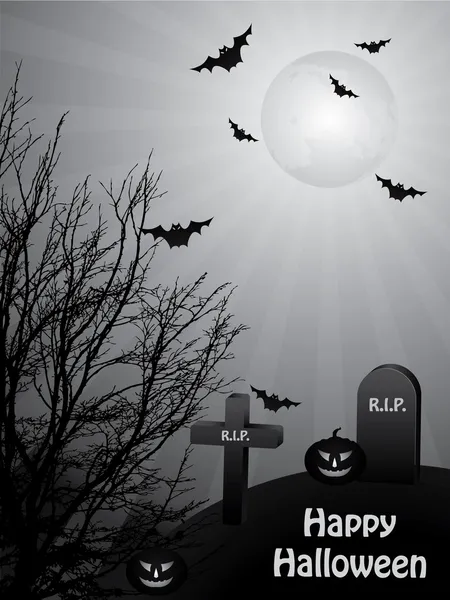 Halloween noir et blanc — Image vectorielle