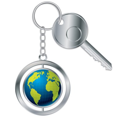 Globe keyholder clipart