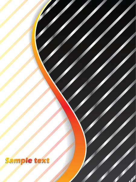 Metallic-Streifen mit orangen Wellen — Stockvektor