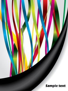 Ribbons with black wave clipart