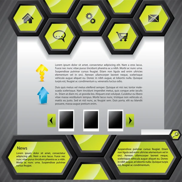 Modèle de site Web hexagonal cool — Image vectorielle