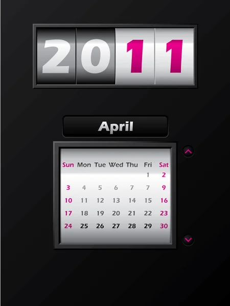 2011 april månad motverka kalender — Stock vektor
