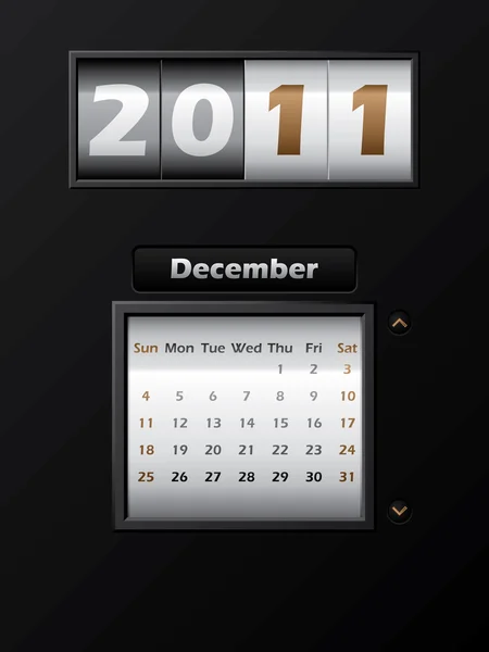 2011 december month counter calendar — Stock Vector