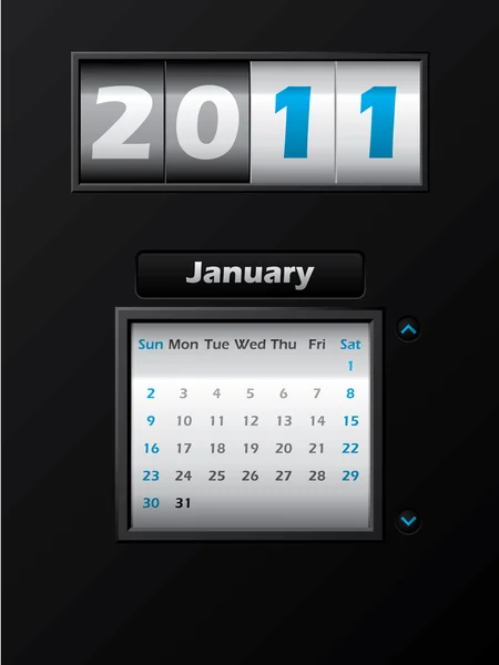 2011 january month counter calendar — Stock Vector
