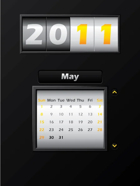 2011 mai mois contre calendrier — Image vectorielle