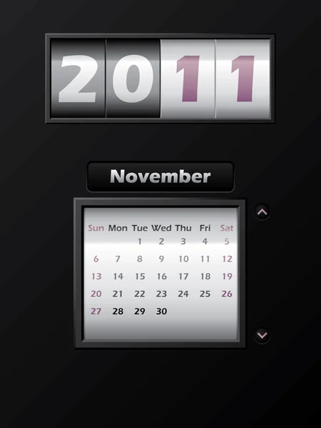 2011 november month counter calendar — Stock Vector