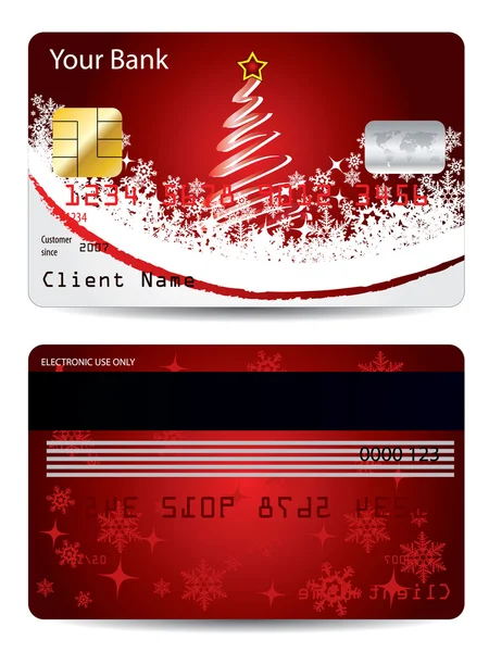 Boże Narodzenie projekt karty kredytowej — Wektor stockowy
