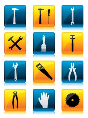 Tool button set clipart