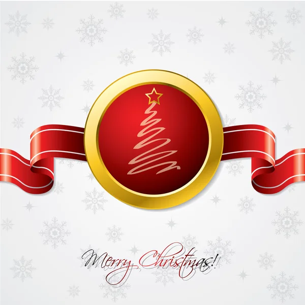 Christmas ribbon card — Stock Vector