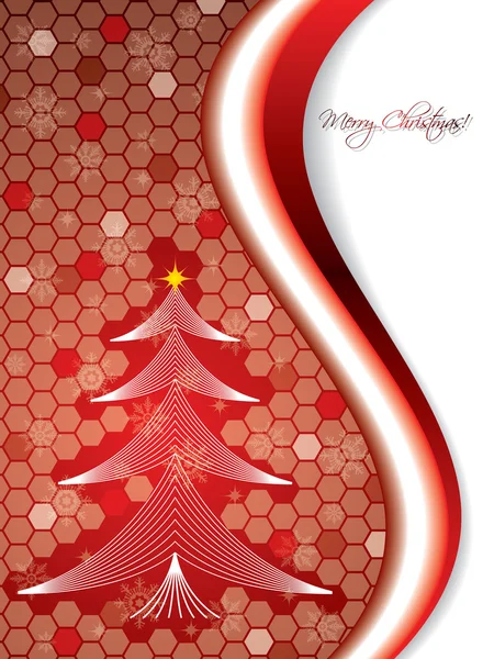 Hatszög karácsonyi kártya — Stock Vector