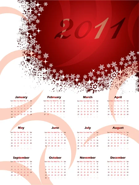 2011 christmas calendar — Stock Vector