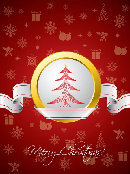 红色圣诞贺卡与功能区设计 — 图库矢量图片