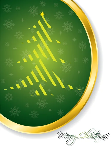 Zelená Vánoční blahopřání — Stockový vektor