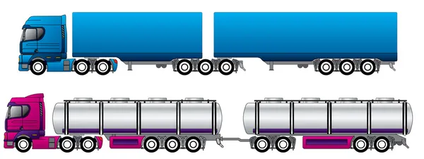 B double road trains — Stock Vector