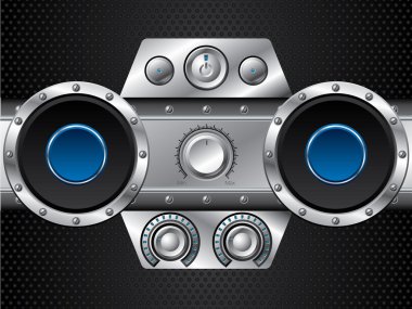 Hi fi set with speakers clipart