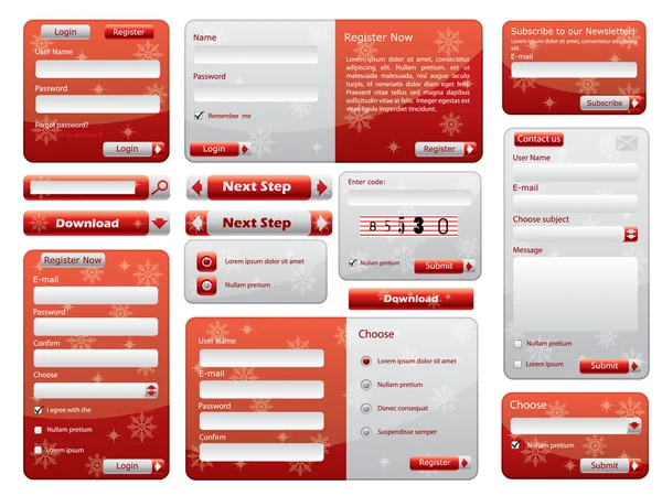 赤い web フォーム デザインのクリスマス版 — ストックベクタ